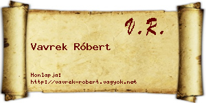 Vavrek Róbert névjegykártya