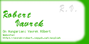 robert vavrek business card